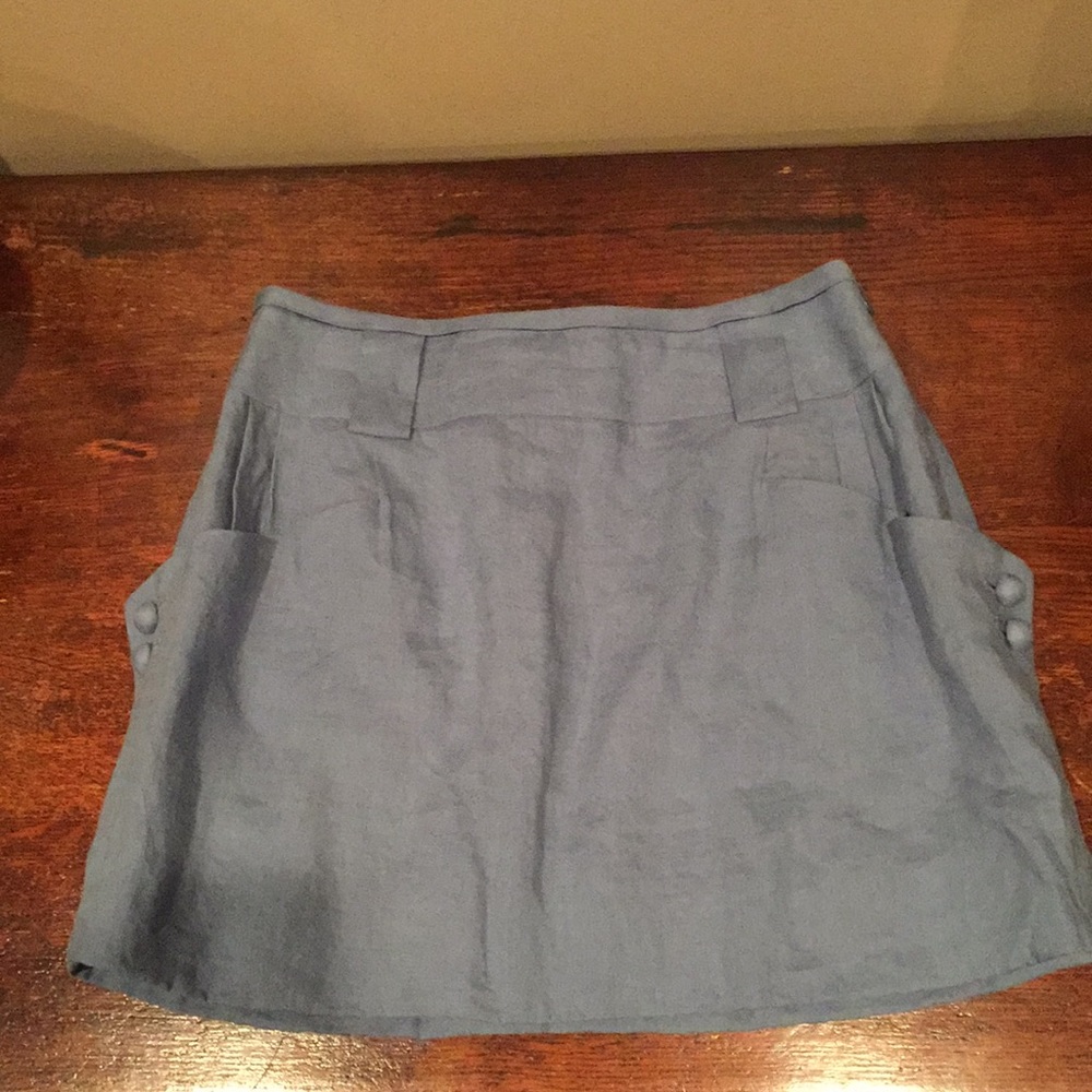 Front Row blue linen mini-skirt, size M